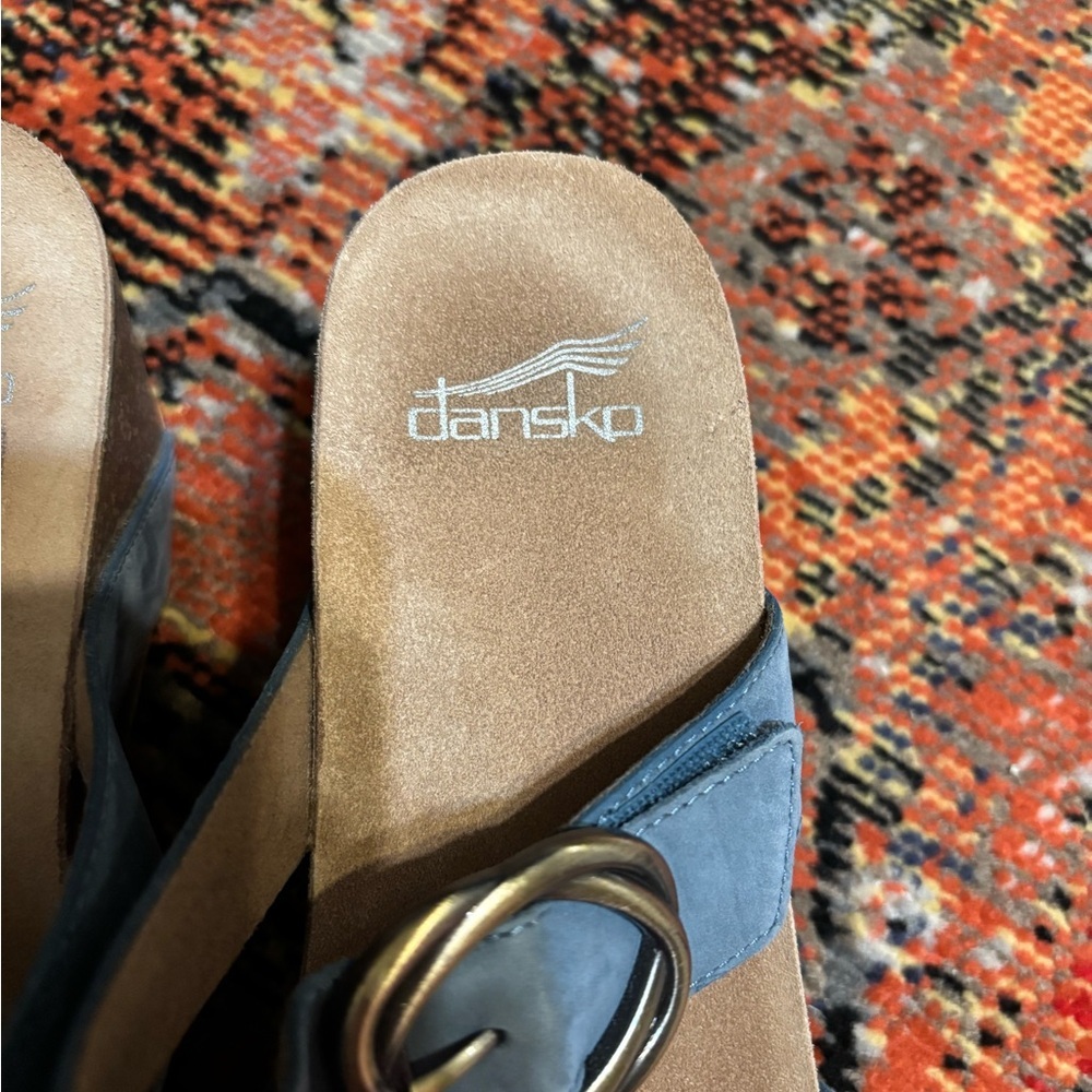 Dansko Susie Milled Nubuck Blue sandals 39 - Picture 3 of 5